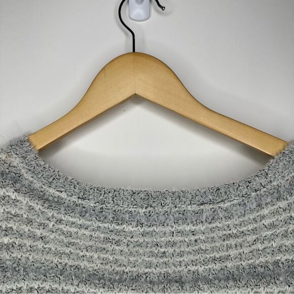 Loft Gray White Wool Fuzzy Sweater XL #D0958 - Picture 12 of 14